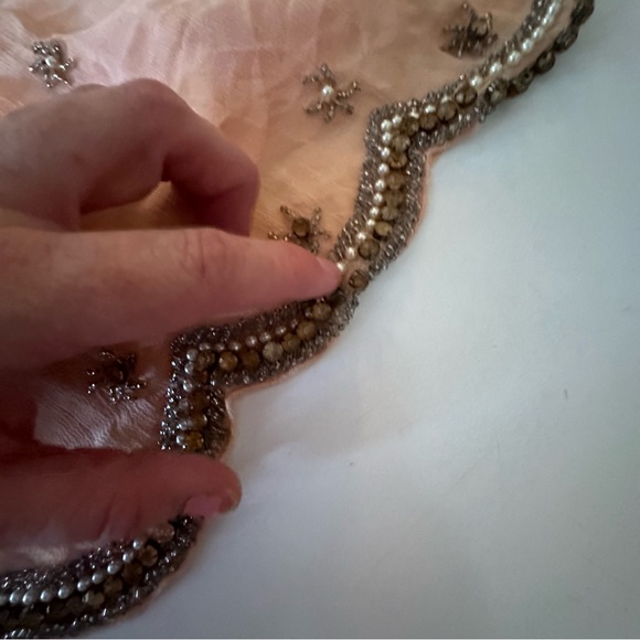 RAGA Orange Stargazing Embellished Beaded Pearl Jeweled Scalloped Hem Dress XS - Picture 15 of 16